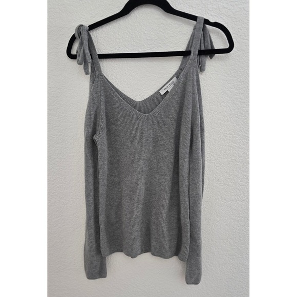 White House Black Market Sweaters - White House Black‎ Grey Bow Knit Sweater